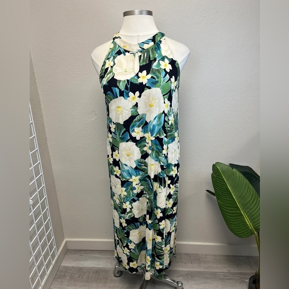 J. Jill Hawaiian Floral Halter Maxi Dress - Size L